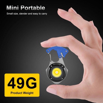 Powerdex PD-808 Çok Fonksiyonlu Tornavida Düdük Şişe Açacağı Ateş Yakıcı Mıknatıslı Type-C Şarjlı Anahtarlık Fener