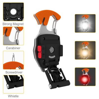 Powerdex PD-808 Çok Fonksiyonlu Tornavida Düdük Şişe Açacağı Ateş Yakıcı Mıknatıslı Type-C Şarjlı Anahtarlık Fener