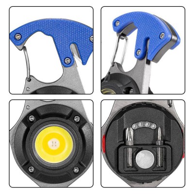 Powerdex PD-808 Çok Fonksiyonlu Tornavida Düdük Şişe Açacağı Ateş Yakıcı Mıknatıslı Type-C Şarjlı Anahtarlık Fener