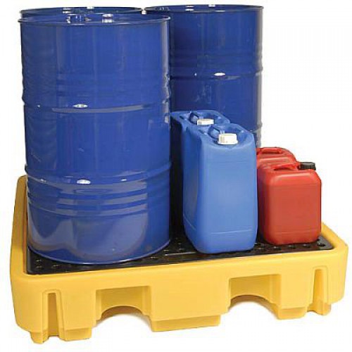 SJ-100-006 Spill Palllets Dört Varillik Sarı Döküntü Toplama Paleti
