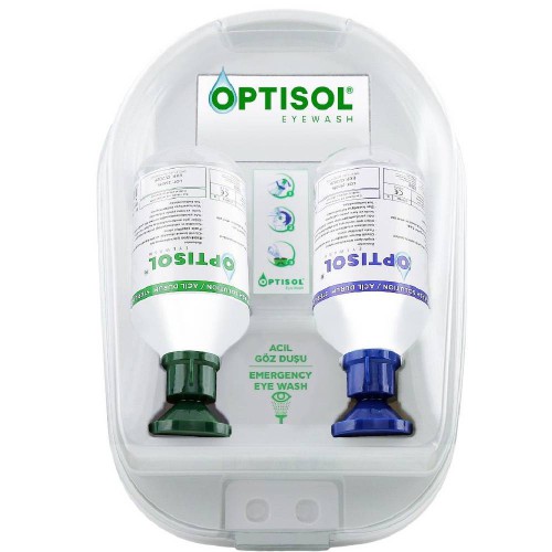 OPTİSOL Göz Duşu Duvar Panosu Kimyasal + Toz 2X500ML.