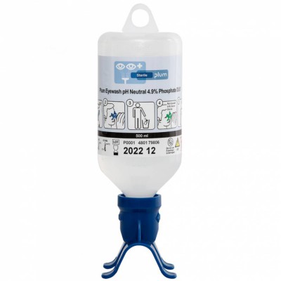 PLUM 4801 Eye Wash Solution 500ml Göz Duşu Solüsyonu Duo Çift Başlıklı Ph Kimyasal Steril Fosfat 4.9%