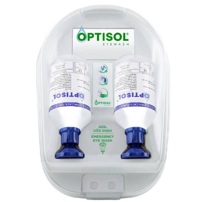OPTİSOL Göz Duşu Duvar Panosu Kimyasal 2X500ML.Steril Fosfat 4.9%