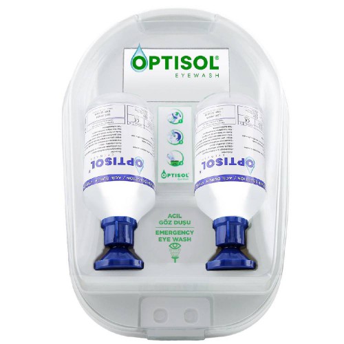 OPTİSOL Göz Duşu Duvar Panosu Kimyasal 2X500ML.Steril Fosfat 4.9%