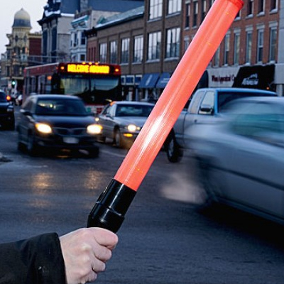  Işıklı Jop Trafik Batonu Kırmızı Pilli 