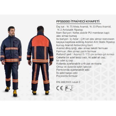 FFS5000 İtfaiyeci Kıyafeti (Ceket-Pantolon) FFS5000 İtfaiyeci Kıyafeti (Ceket-Pantolon)