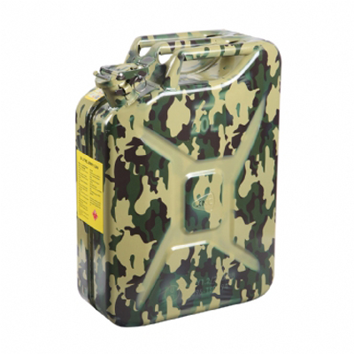 20lt Metal Benzin Bidonu Kamuflaj Orman Sarısı