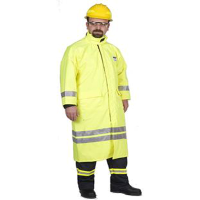 İtfaiyeci Yağmurluğu Alev Taşımaz Reflektörlü Sarı Renkli