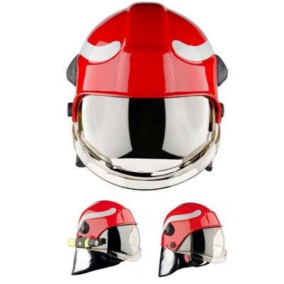 PAB FIRE HT-04 İtfaiyeci Bareti / Kaskı Kırmızı Vizörlü Ense Korumalı