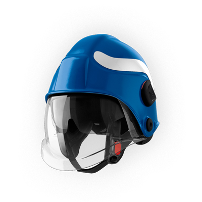 PAB FIRE HT-04 İtfaiyeci Bareti / Kaskı Mavi Vizörlü Ense Korumalı