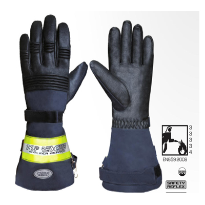 İtfaiyeci Eldiveni CHIBA Top Rescue II Black Su Geçirmez ve Nefes Alabilir 