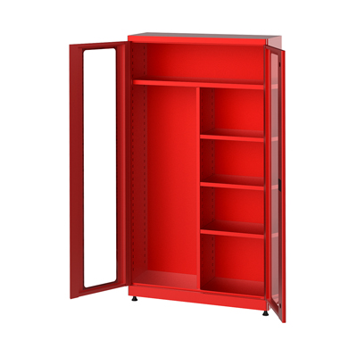  Pleksi Kapılı Bölme Raflı Endüstriyel Dolap 7490