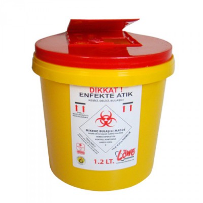 Tıbbi Enfekte Atık Kovası (1.2lt)