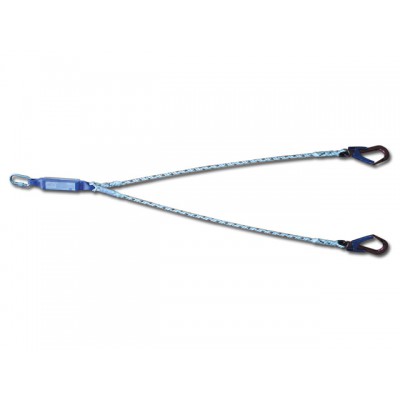 Şok Emicili ve Alüminyum Kanca Karabinalı Çift Bacaklı Uzatma Halatı "110mm"