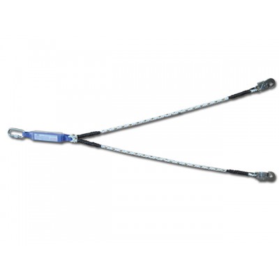 Şok Emicili Kilit Kanca Çelik Karabinalı Çift Bacaklı Uzatma Halatı "20mm"