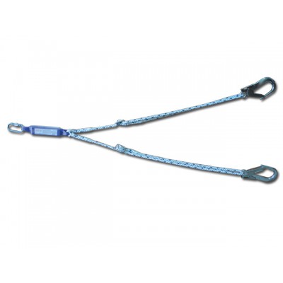 Şok Emicili Alüminyum Kanca Karabinalı Çift Bacaklı Ayarlanabilir Uzatma Halatı "110mm"