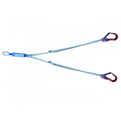 Şok Emicili Alüminyum Renkli Kanca Karabinalı Çift Bacaklı Ayarlanabilir Uzatma Halatı "63mm"