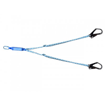 Şok Emicili Çelik Kanca Karabinalı Çift Bacaklı Ayarlanabilir Uzatma Halatı "58mm"