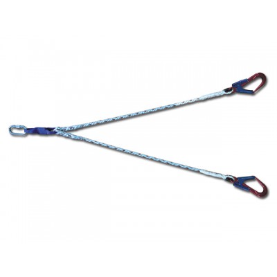 Çift Bacaklı Renkli Alüminyum Kanca Karabinalı Uzatma Halatı "110mm"