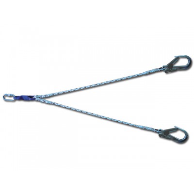 Çift Bacaklı Alüminyum Kanca Karabinalı Uzatma Halatı "63mm" 